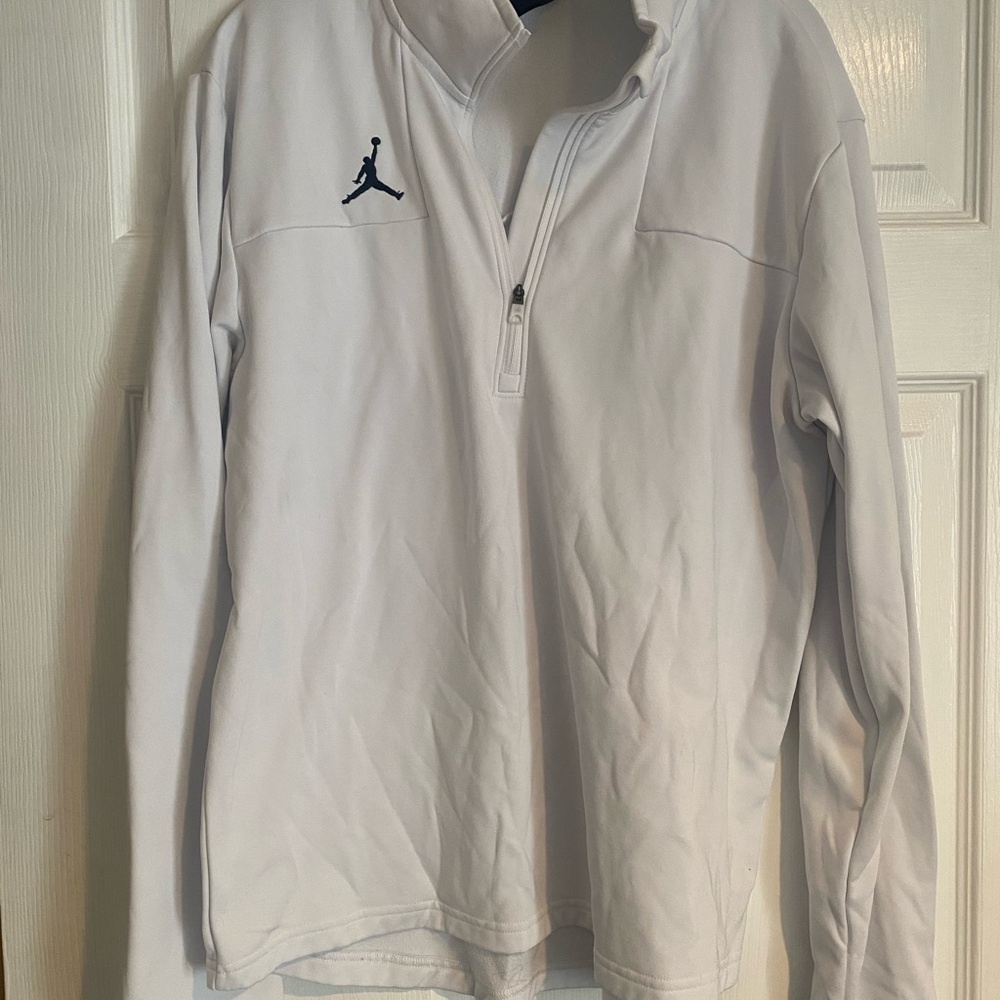 Jordan White Half-Zip Pullover with Logo